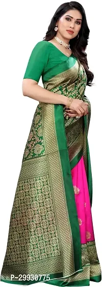 Stylish Fancy Cotton Silk Saree With Blouse Piece For Women-thumb3