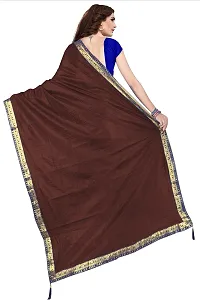 Women Stylish Art Silk Solid Saree with Blouse piece-thumb1