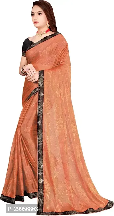 Stylish Fancy Lycra Blend Saree With Blouse Piece For Women-thumb0