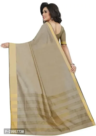 Stylish Fancy Cotton Silk Saree With Blouse Piece For Women-thumb3