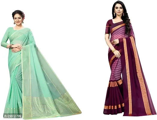 Stylish Fancy Art Silk Saree With Blouse Piece For Women Pack Of 2-thumb0