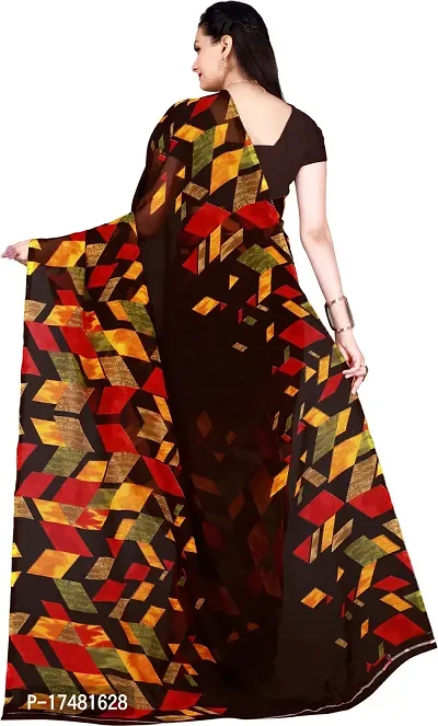 Women Stylish Georgette Printed Saree with Blouse piece-thumb3