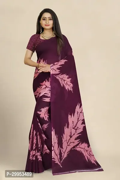 Stylish Fancy Georgette Saree With Blouse Piece For Women-thumb0