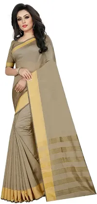 Stylish Fancy Cotton Silk Saree With Blouse Piece For Women-thumb1