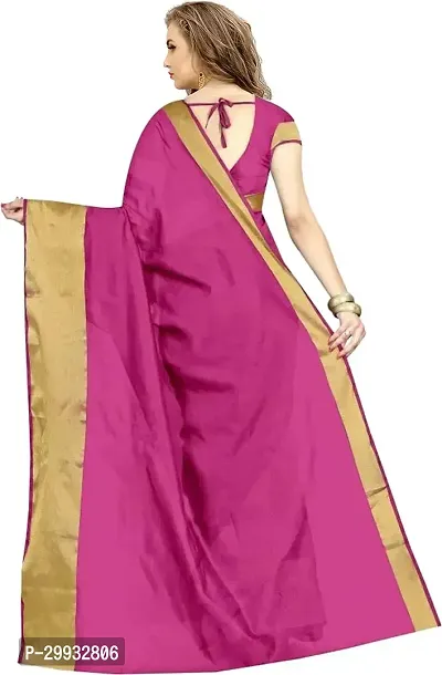 Stylish Fancy Cotton Silk Saree With Blouse Piece For Women-thumb2