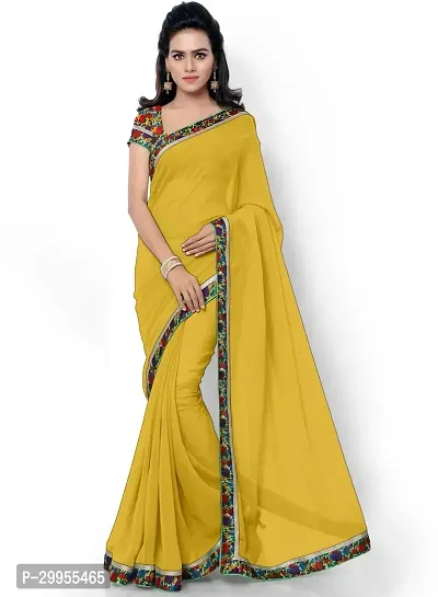 Stylish Fancy Georgette Saree With Blouse Piece For Women-thumb0