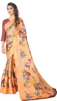 Women Stylish Art Silk Printed Saree with Blouse piece-thumb2