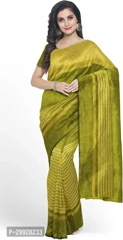 Stylish Fancy Cotton Silk Saree With Blouse Piece For Women-thumb0