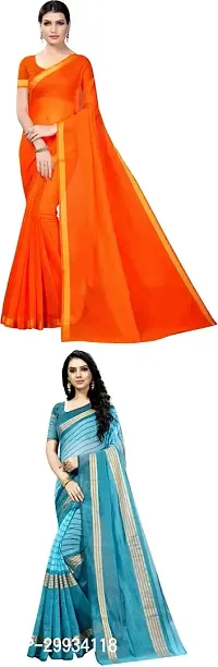 Stylish Fancy Art Silk Saree With Blouse Piece For Women Pack Of 2-thumb0