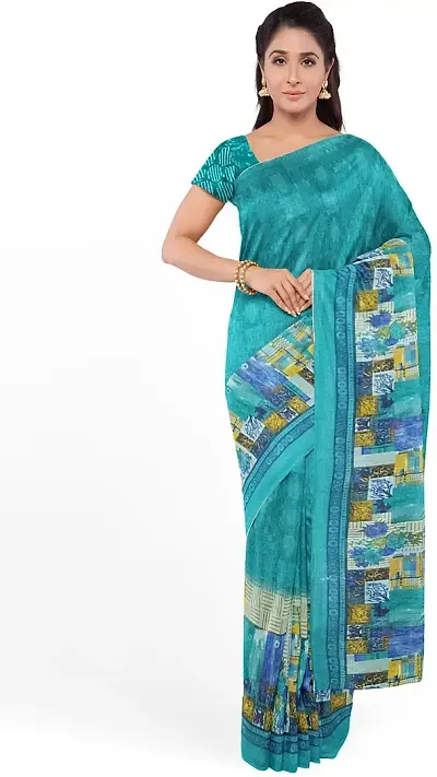 New In Georgette Saree with Blouse piece 