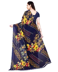 Todaydeal Women  Navy Blue Georgette Foil Printed Saree With Unstithed Blouse(Fl-Georgette59, Free Size)-thumb2