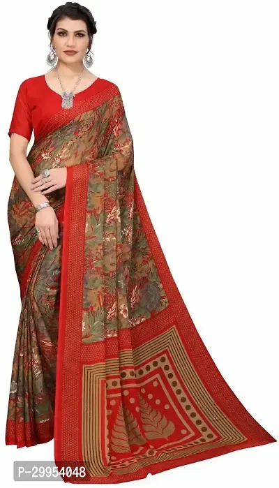 Stylish Fancy Art Silk Saree With Blouse Piece For Women-thumb0