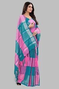 Stylish Fancy Silk Blend Saree With Blouse Piece For Women-thumb2