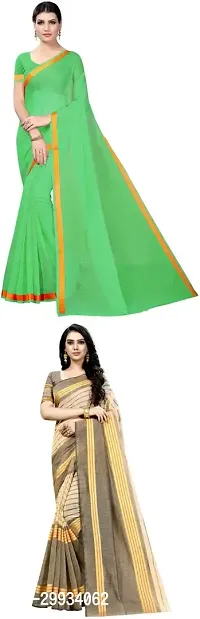 Stylish Fancy Art Silk Saree With Blouse Piece For Women Pack Of 2-thumb0