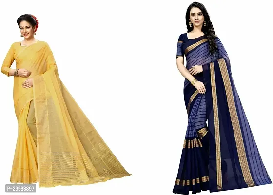 Stylish Fancy Art Silk Saree With Blouse Piece For Women Pack Of 2-thumb0