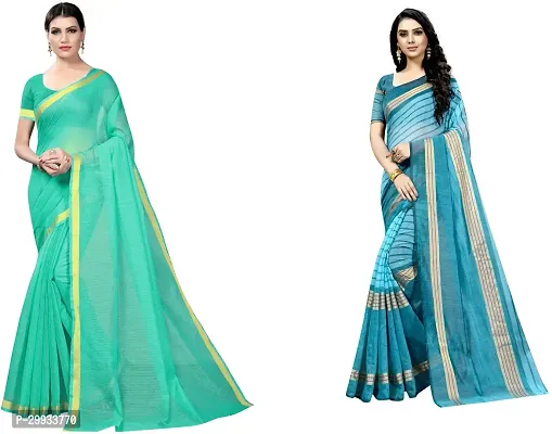 Stylish Fancy Art Silk Saree With Blouse Piece For Women Pack Of 2