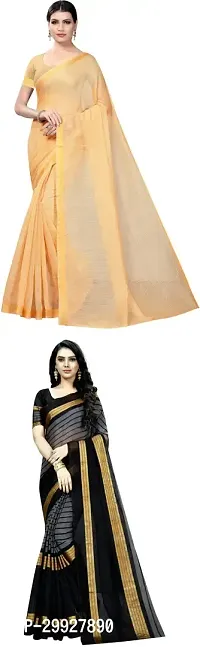 Stylish Fancy Art Silk Saree With Blouse Piece Combo For Women Pack Of 2-thumb0