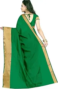 Stylish Fancy Cotton Silk Saree With Blouse Piece For Women-thumb1