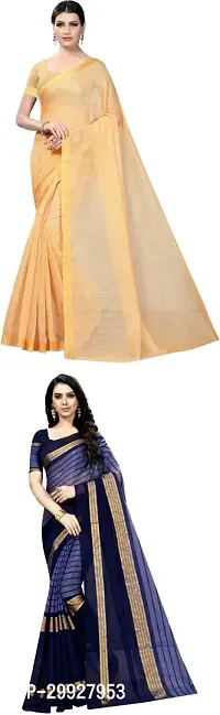 Stylish Fancy Art Silk Saree With Blouse Piece Combo For Women Pack Of 2-thumb0