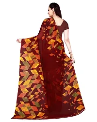 Todaydeal Women  Maroon Georgette Foil Printed Saree With Unstithed Blouse(Fl-Georgette63, Free Size)-thumb2