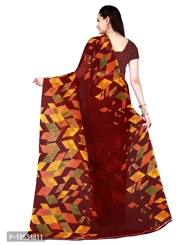 Todaydeal Women  Maroon Georgette Foil Printed Saree With Unstithed Blouse(Fl-Georgette63, Free Size)-thumb3