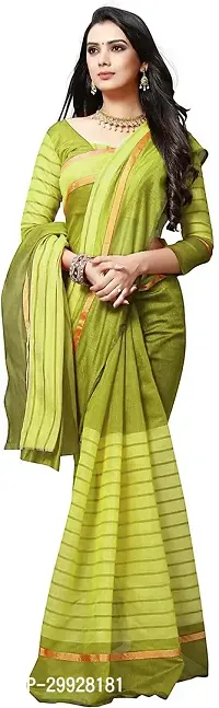 Stylish Fancy Cotton Silk Saree With Blouse Piece For Women-thumb2