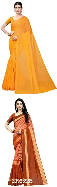 Stylish Fancy Art Silk Saree With Blouse Piece For Women Pack Of 2-thumb0