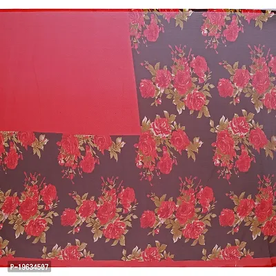 Todaydeal Red Printed Georgette saree with Blouse-thumb5