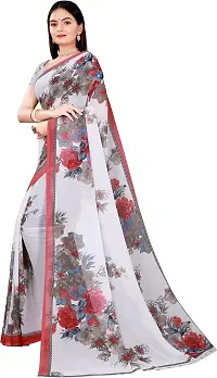 Stylish Fancy Georgette Saree With Blouse Piece For Women-thumb1