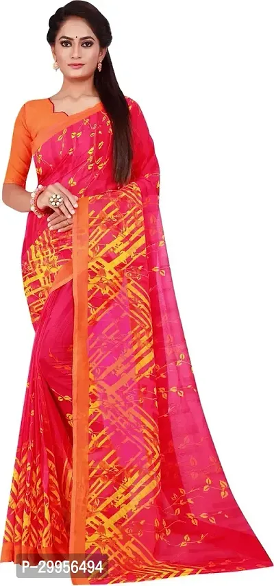 Stylish Fancy Georgette Saree With Blouse Piece For Women-thumb0