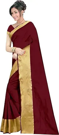 Stylish Fancy Cotton Silk Saree With Blouse Piece For Women-thumb2