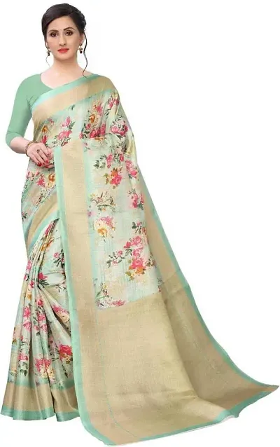 Attractive Art Silk Printed Sarees with Blouse