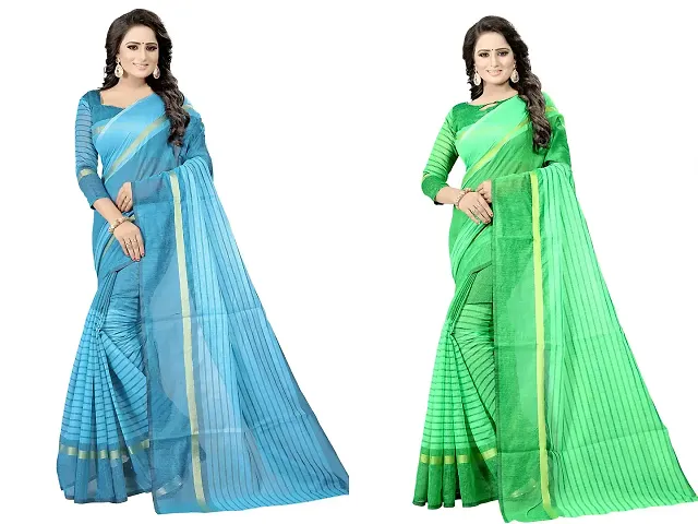 Stylish Combo Georgette Saree With Blouse Piece