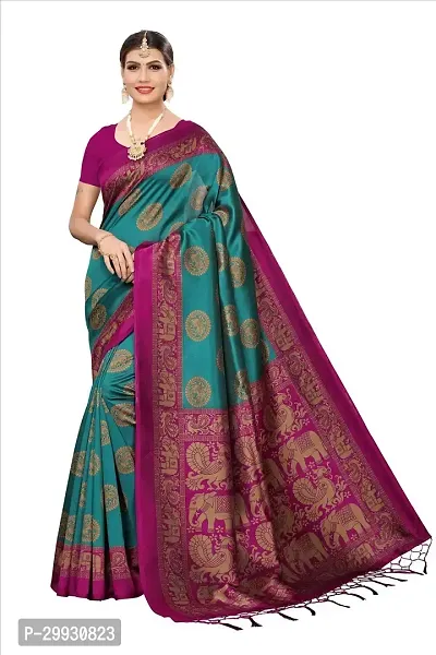 Stylish Fancy Art Silk Saree With Blouse Piece For Women-thumb0