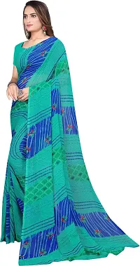 Stylish Fancy Georgette Saree With Blouse Piece For Women-thumb1