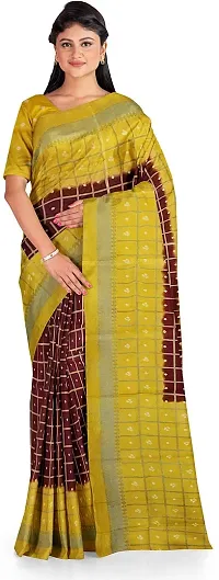 Women Stylish Art Silk Printed Saree with Blouse piece-thumb2