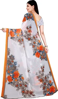 Women Stylish Georgette Printed Saree with Blouse piece-thumb2