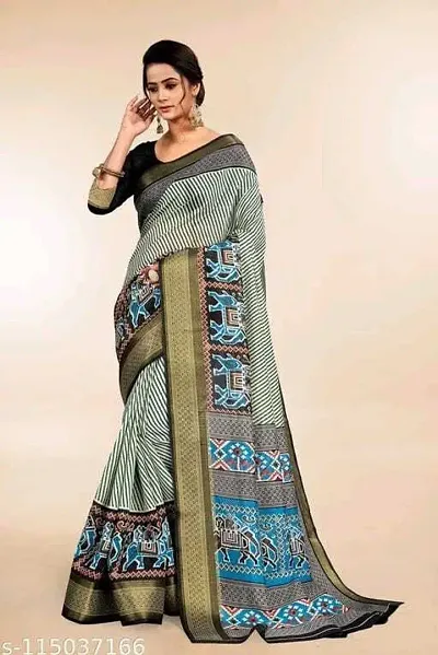 Stylish Art Silk Saree with Blouse piece For Women