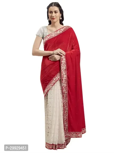 Stylish Fancy Brasso Saree With Blouse Piece For Women-thumb0