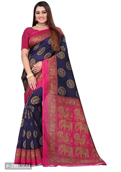 Stylish Fancy Art Silk Saree With Blouse Piece For Women-thumb0