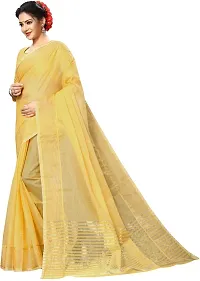 Stylish Fancy Cotton Silk Saree With Blouse Piece For Women-thumb1