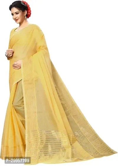 Stylish Fancy Cotton Silk Saree With Blouse Piece For Women-thumb2