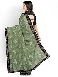 Stylish Fancy Lycra Saree With Blouse Piece For Women-thumb1