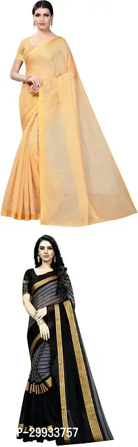 Stylish Fancy Art Silk Saree With Blouse Piece For Women Pack Of 2-thumb0