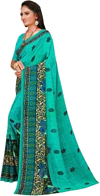 Stylish Fancy Georgette Saree With Blouse Piece For Women-thumb1