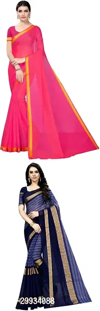 Stylish Fancy Art Silk Saree With Blouse Piece For Women Pack Of 2-thumb0