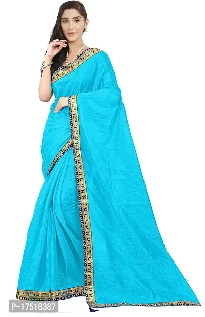 Women Stylish Art Silk Solid Saree with Blouse piece