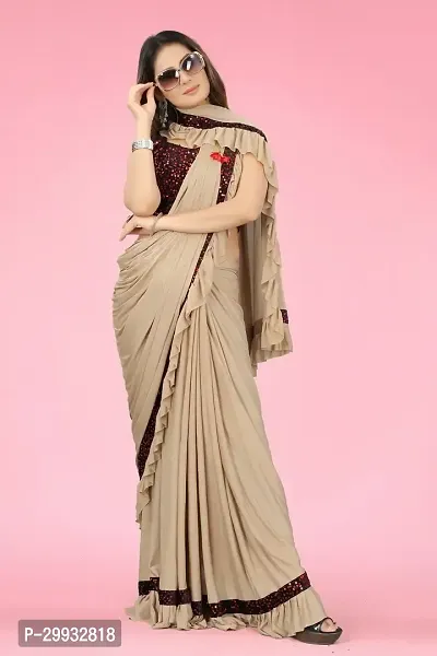 Stylish Fancy Lycra Saree With Blouse Piece For Women-thumb5