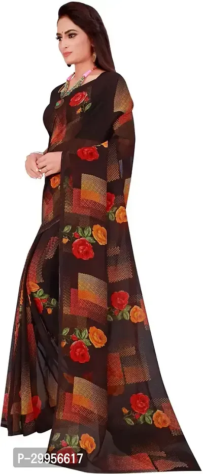 Stylish Fancy Georgette Saree With Blouse Piece For Women-thumb4