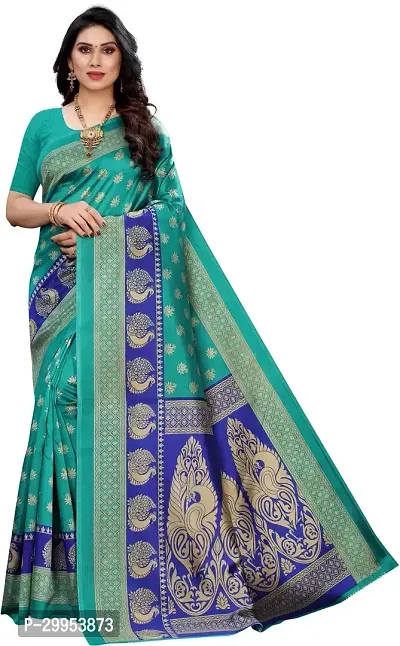 Stylish Fancy Art Silk Saree With Blouse Piece For Women-thumb0